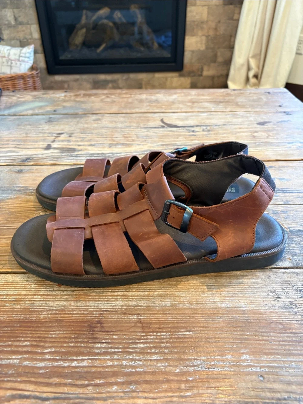 Bull Boxer Men's Brown Leather Fisherman Sandals